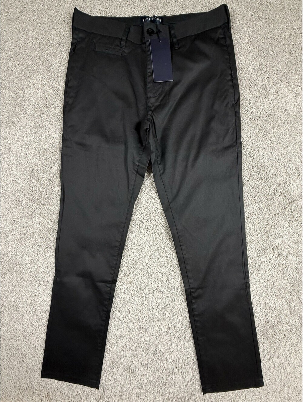NWT Five Four Chino Pants Men 31 X 31 Black Zip Fly Stretch Cotton Trousers